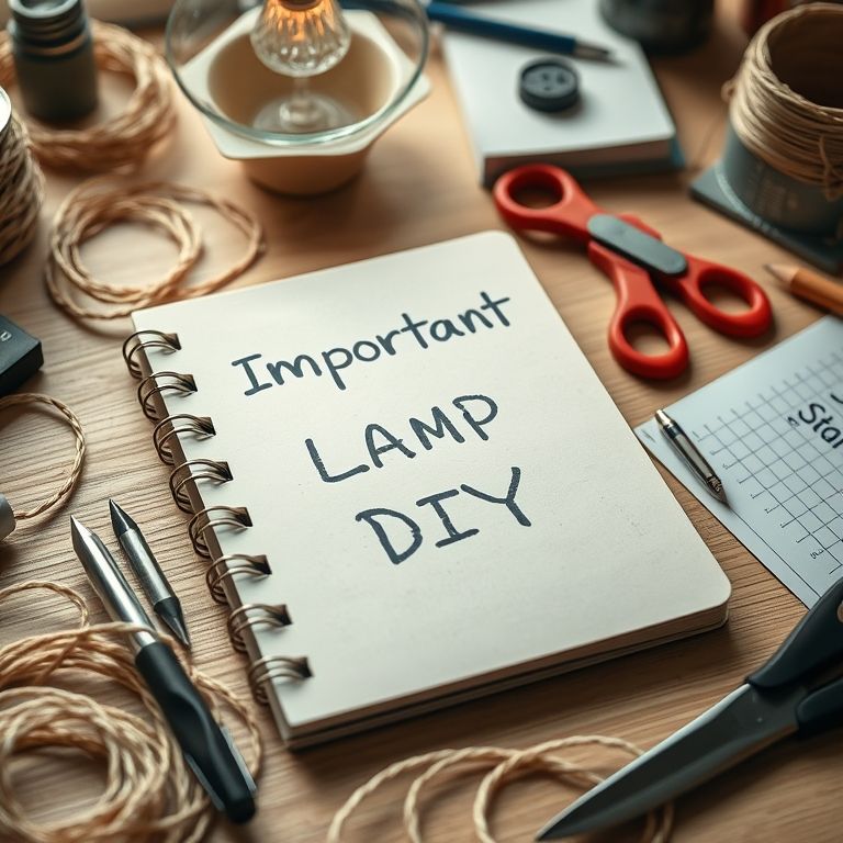 Anotações importantes para luminária de barbante DIY.
