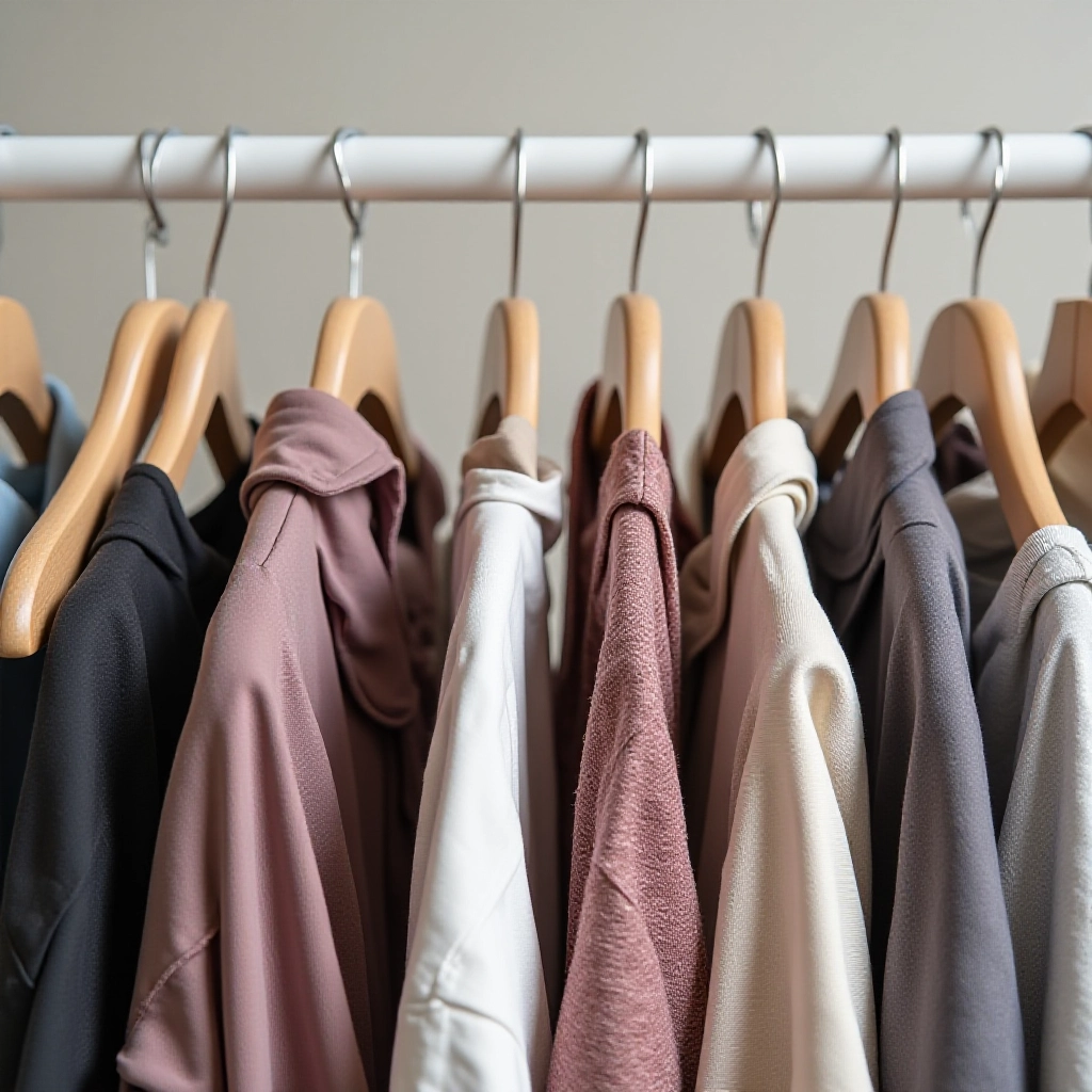 Cabides adequados ajudando a manter a forma e a qualidade das roupas no guarda-roupa.