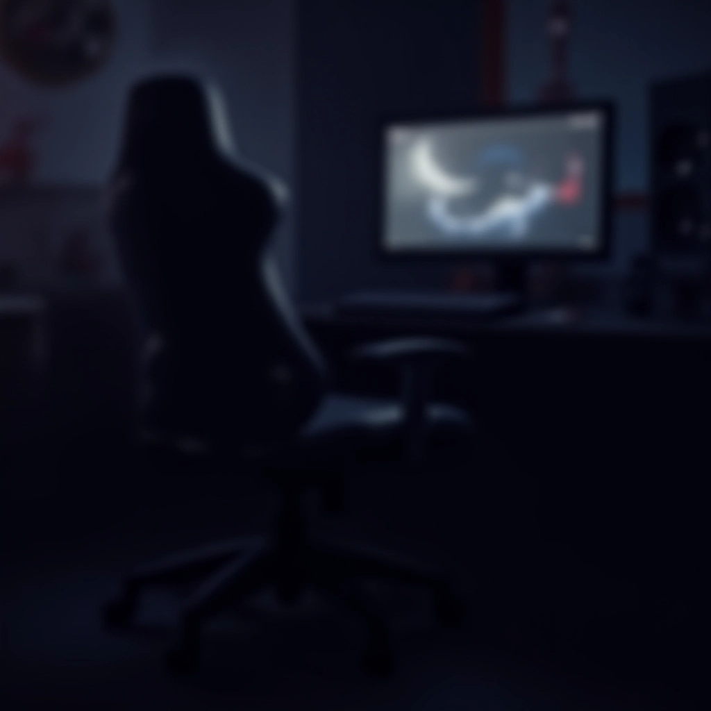 Uma cadeira gamer ergonômica e confortável em frente a um setup de jogos.