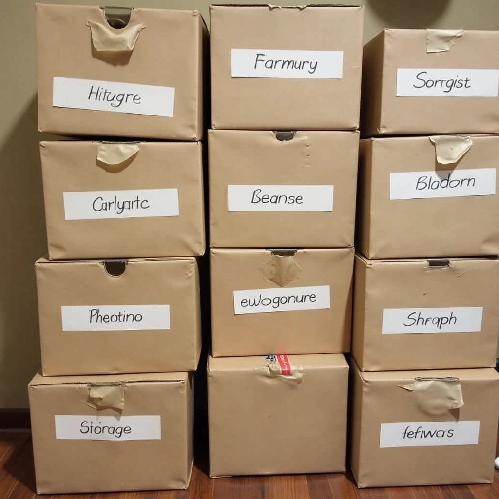 Use caixas organizadoras para guardar os vestidos de outras estações e liberar espaço. Caixas organizadoras com vestidos de outras estações no alto do closet.