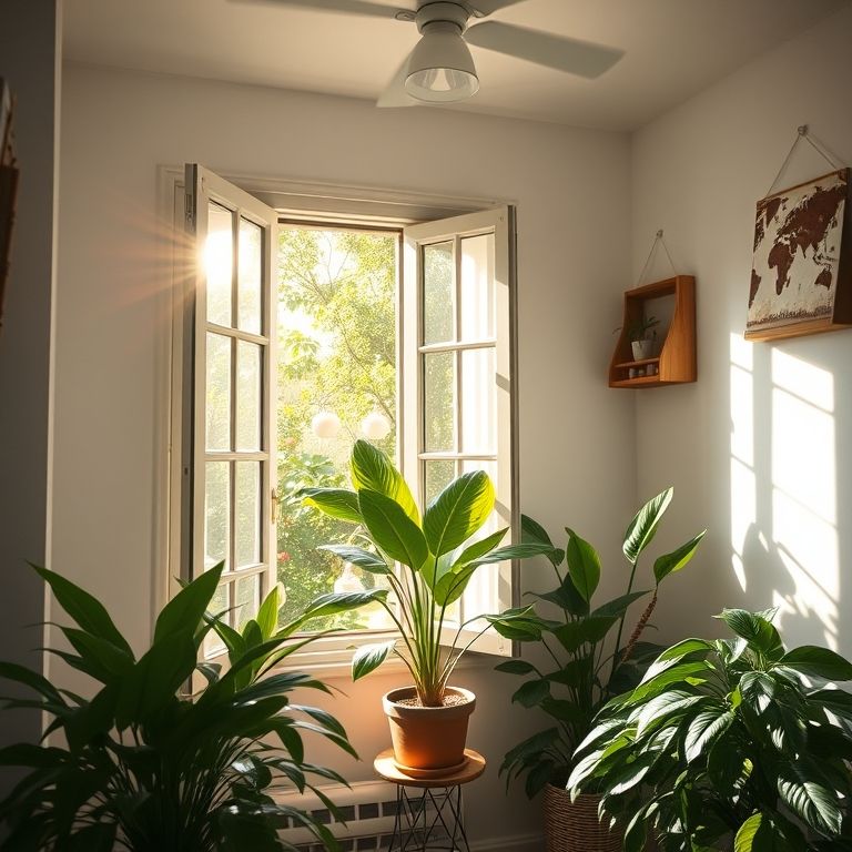 Casa brasileira bem ventilada com plantas.