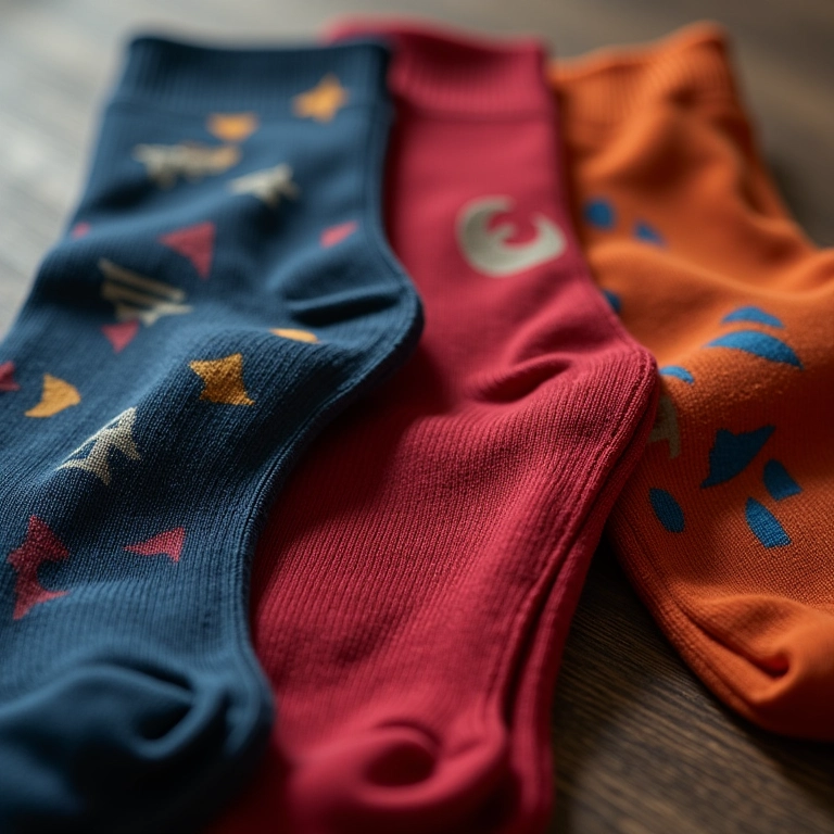 Diferentes materiais de organizadores para meias.