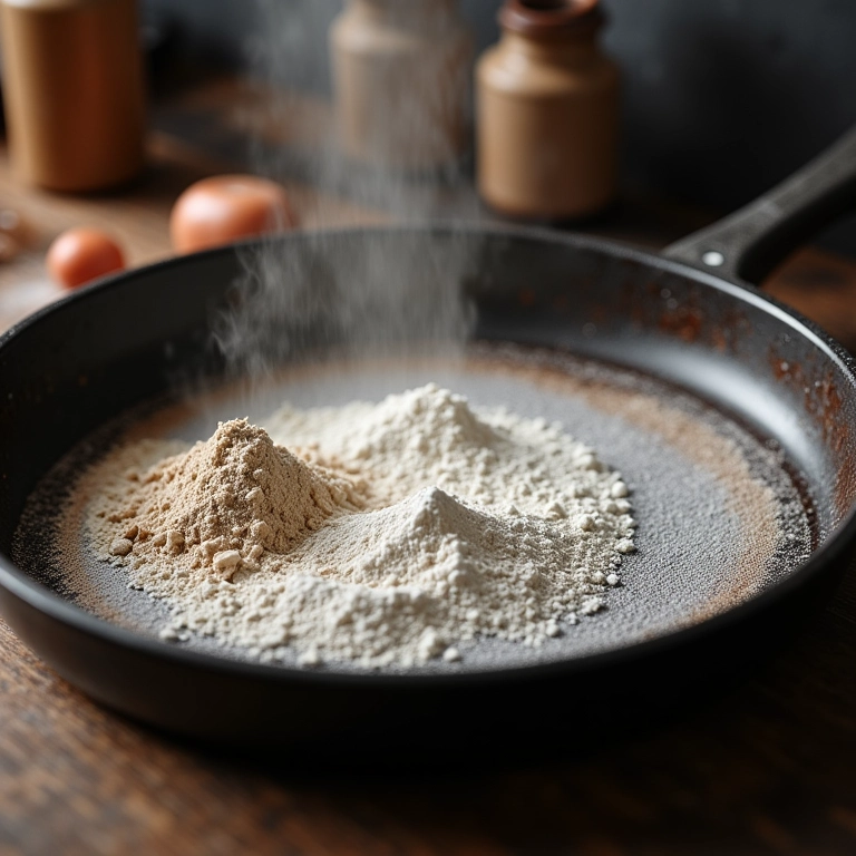 Fermento em pó sendo usado em panela queimada.