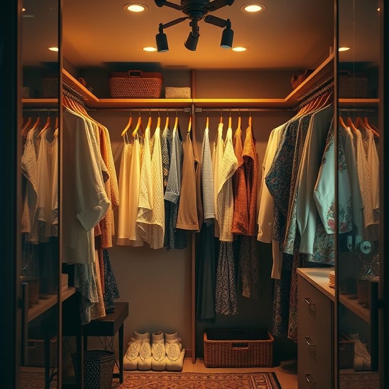 Iluminação adequada valorizando o guarda-roupa.