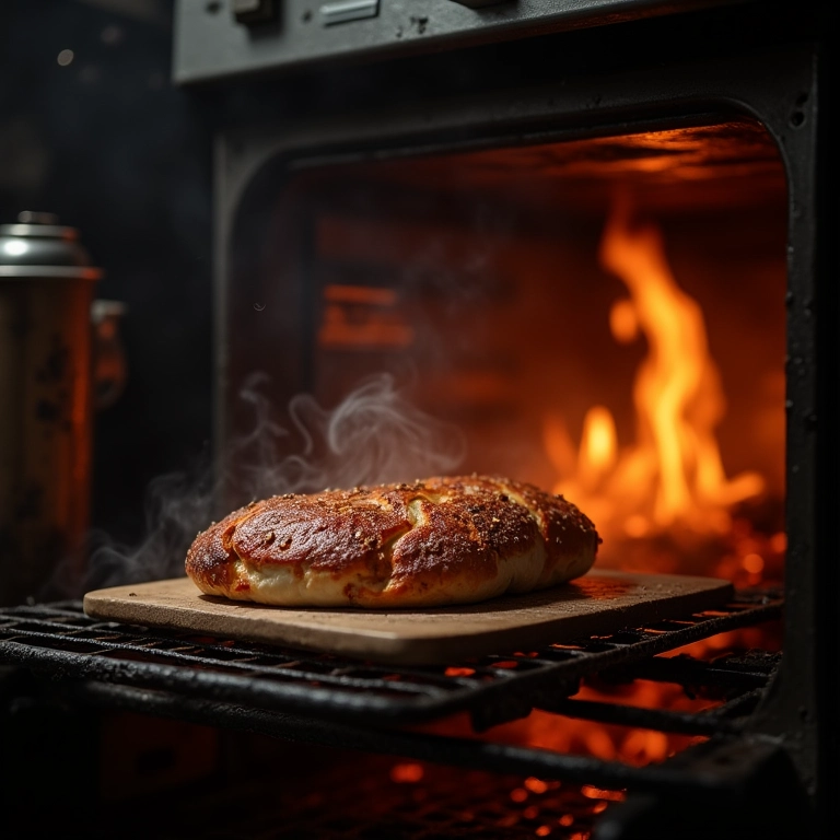 Limpa Forno Mr. Músculo sendo aplicado em grelha de forno queimada.