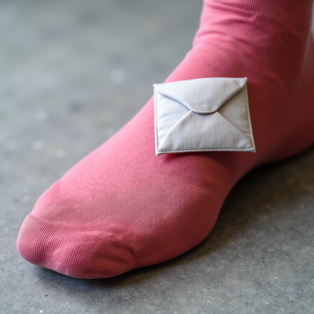 Meias dobradas utilizando o método envelope.