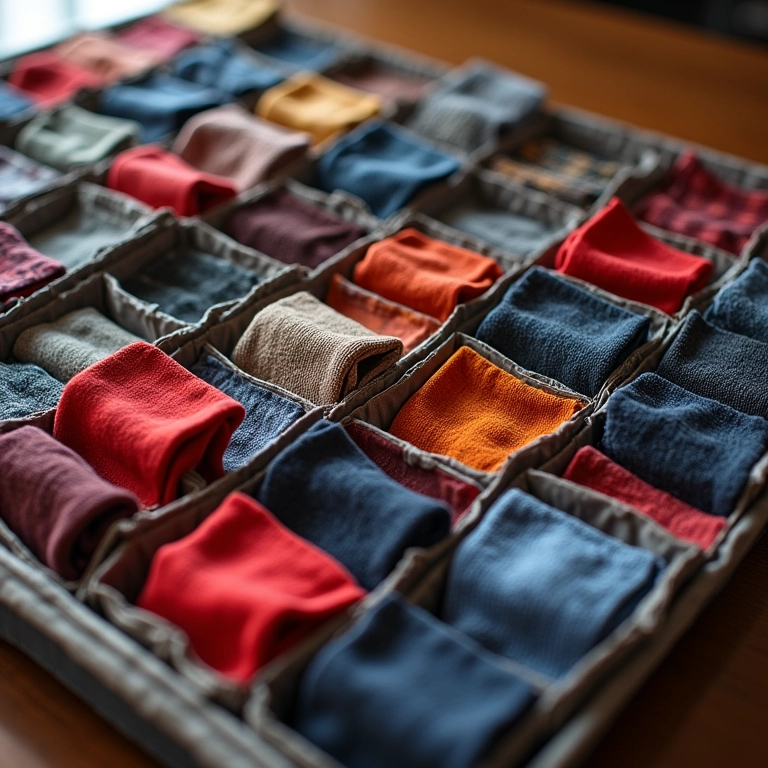 Meias organizadas em colmeias organizadoras.