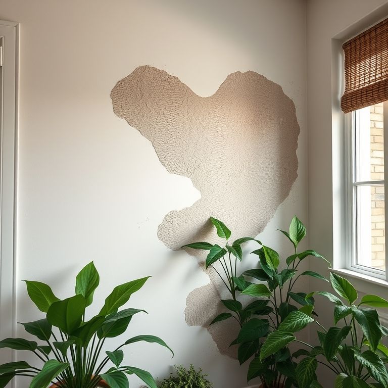 Parede com mofo em canto de casa brasileira iluminada.