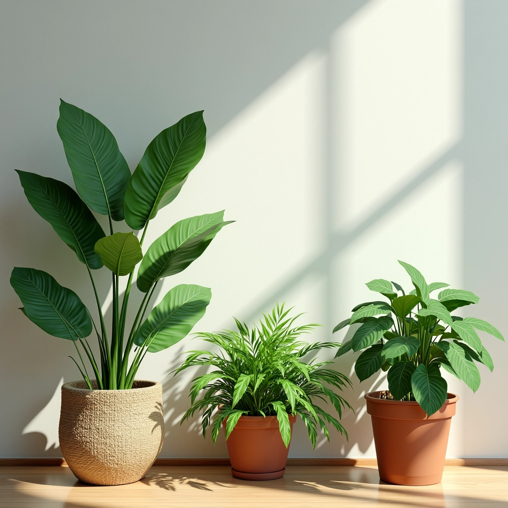 Plantas decorando e purificando o ar do quarto.