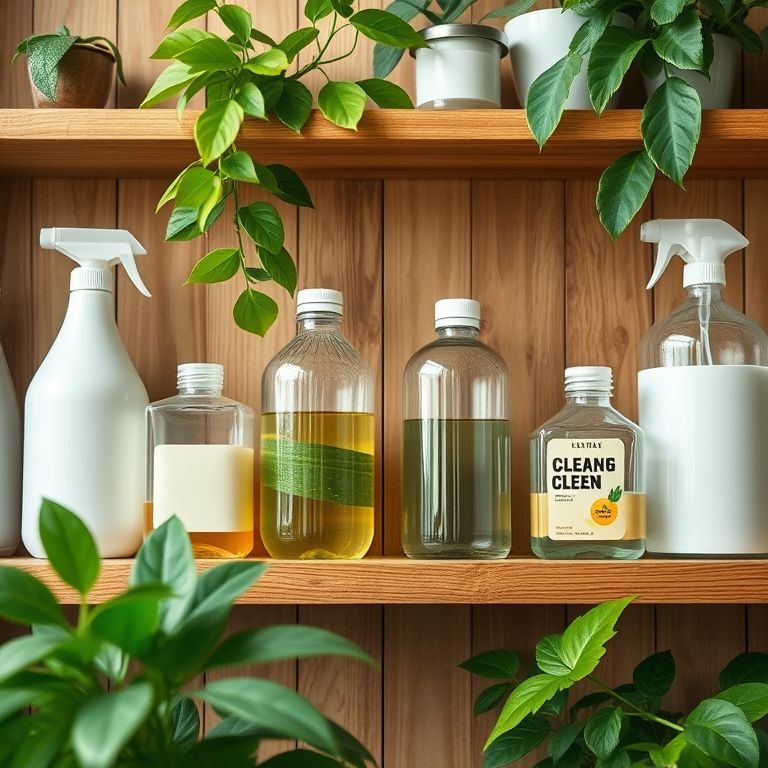 Produtos de limpeza caseiros e sustentáveis.