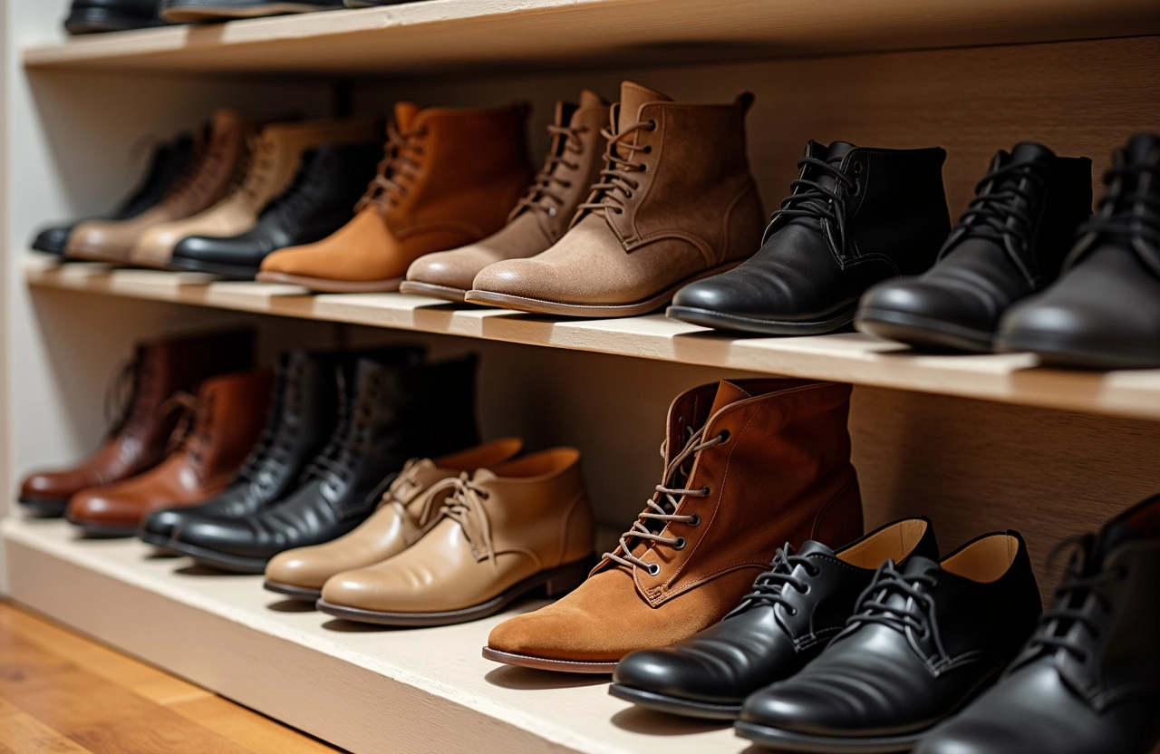 Sapatos de inverno e verão separados para otimizar o espaço no guarda-roupa.
