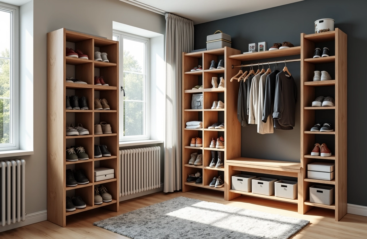 Sapateiras modulares que se adaptam ao espaço disponível.