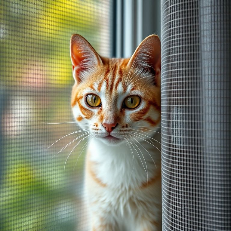 Tipos de telas de proteção para gatos.