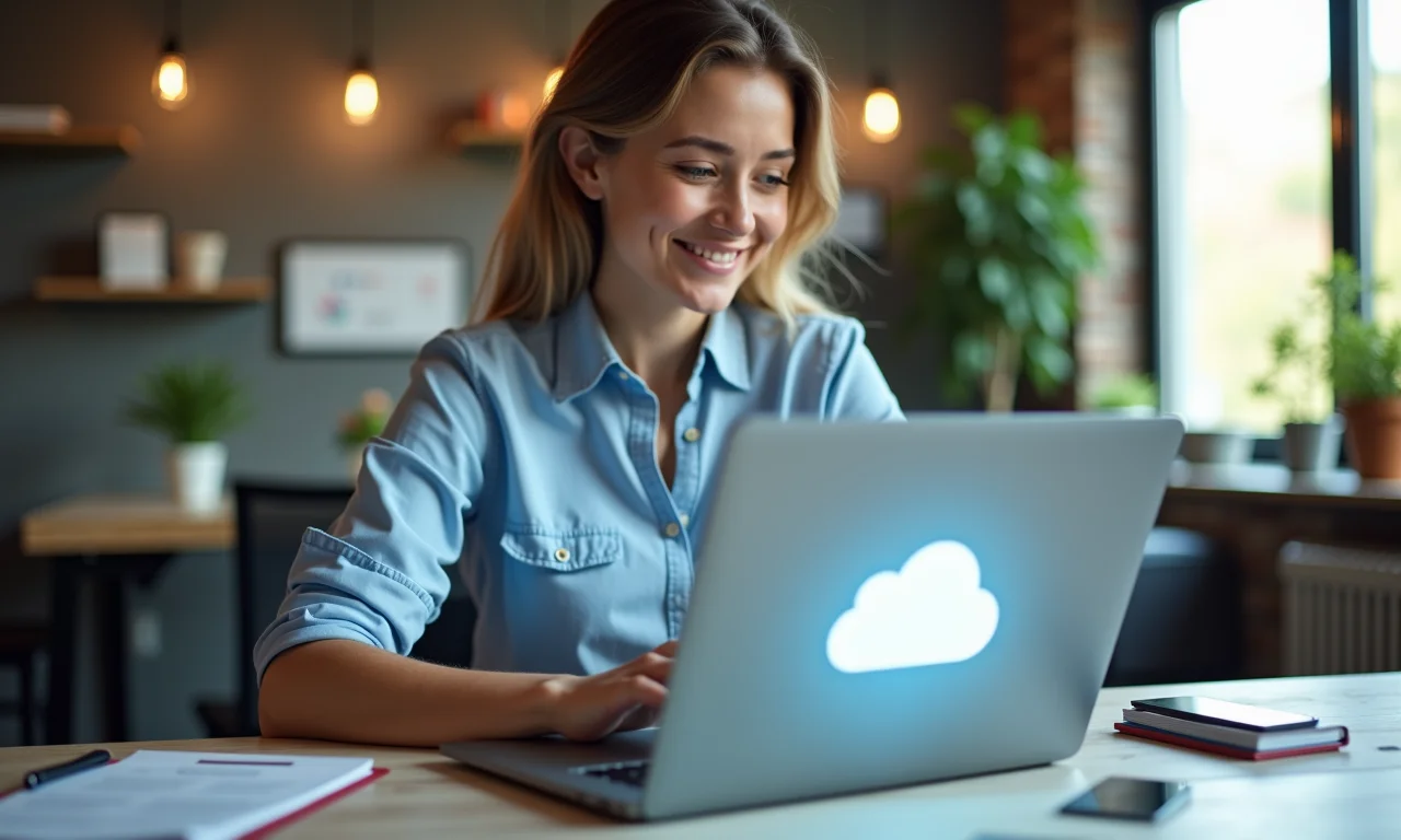 Acessando arquivos na nuvem pelo laptop.