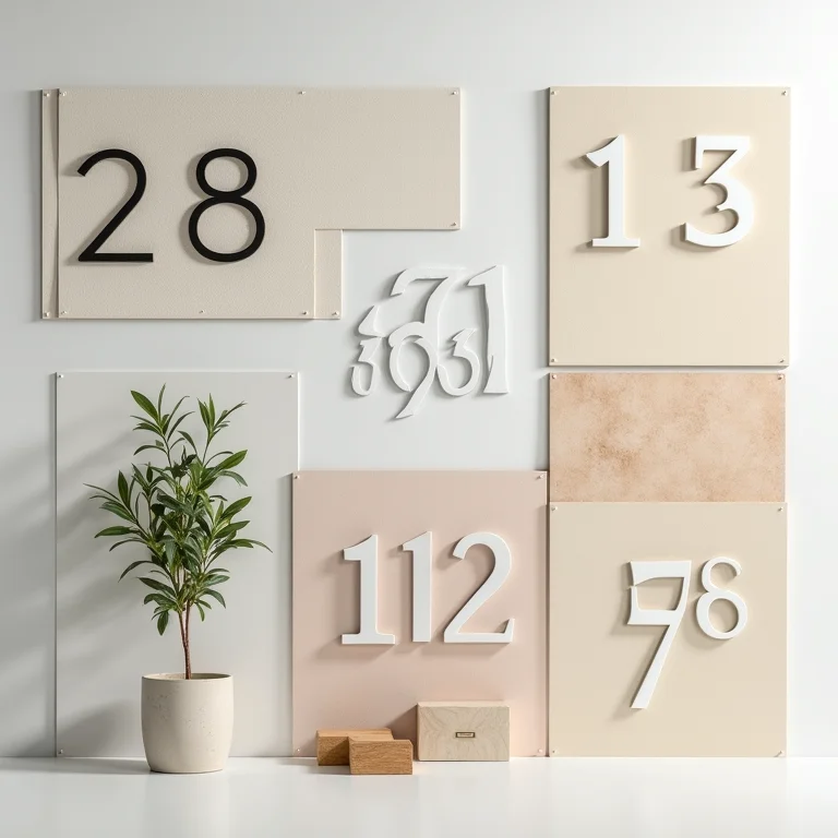 Adesivos para números de casa: tipos e acabamentos.