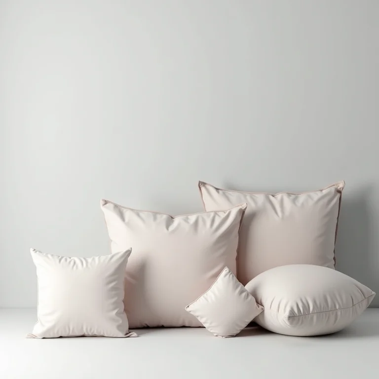 Almofadas de tamanhos e formatos variados