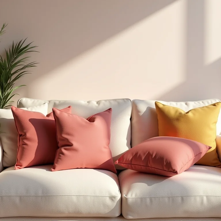 Almofadas em cores sólidas