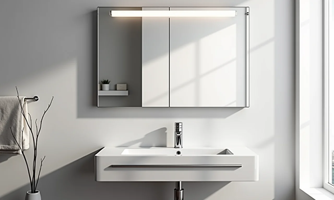 Altura ideal para instalar a espelheira no banheiro.