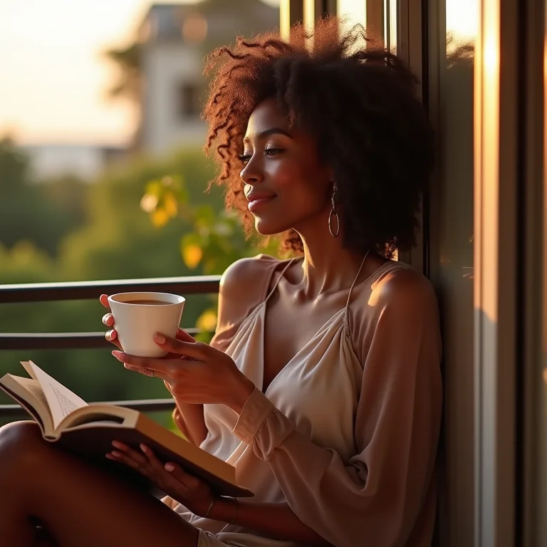 Ambiente relaxante com iluminação de varanda