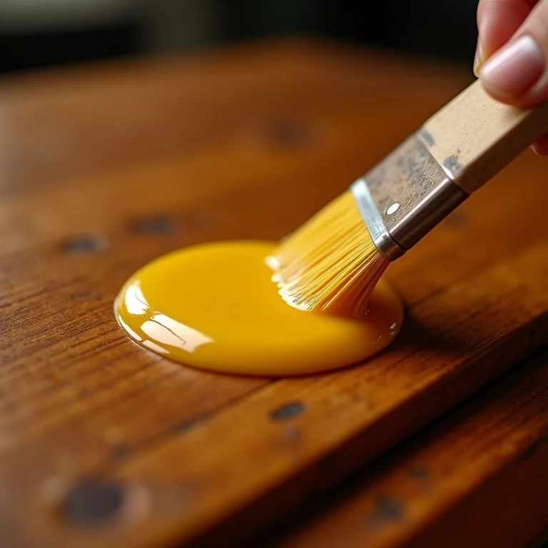 Aplicação de cera de carnaúba em baú de madeira.