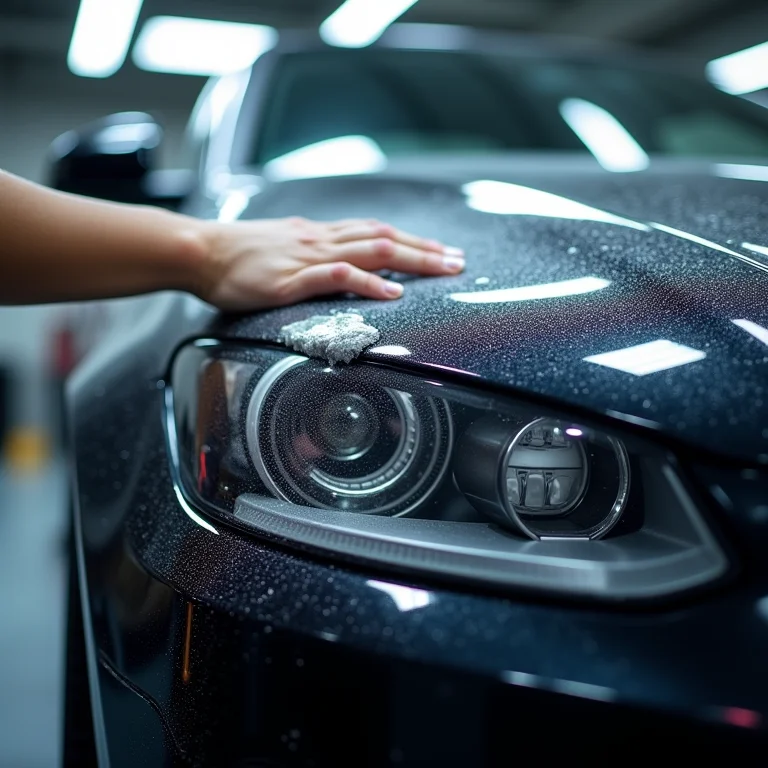 Aplicando cera automotiva para brilho e proteção duradouros