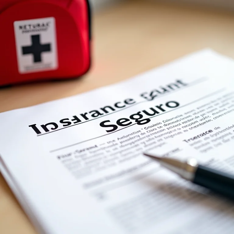 Apólice de seguro e kit de primeiros socorros