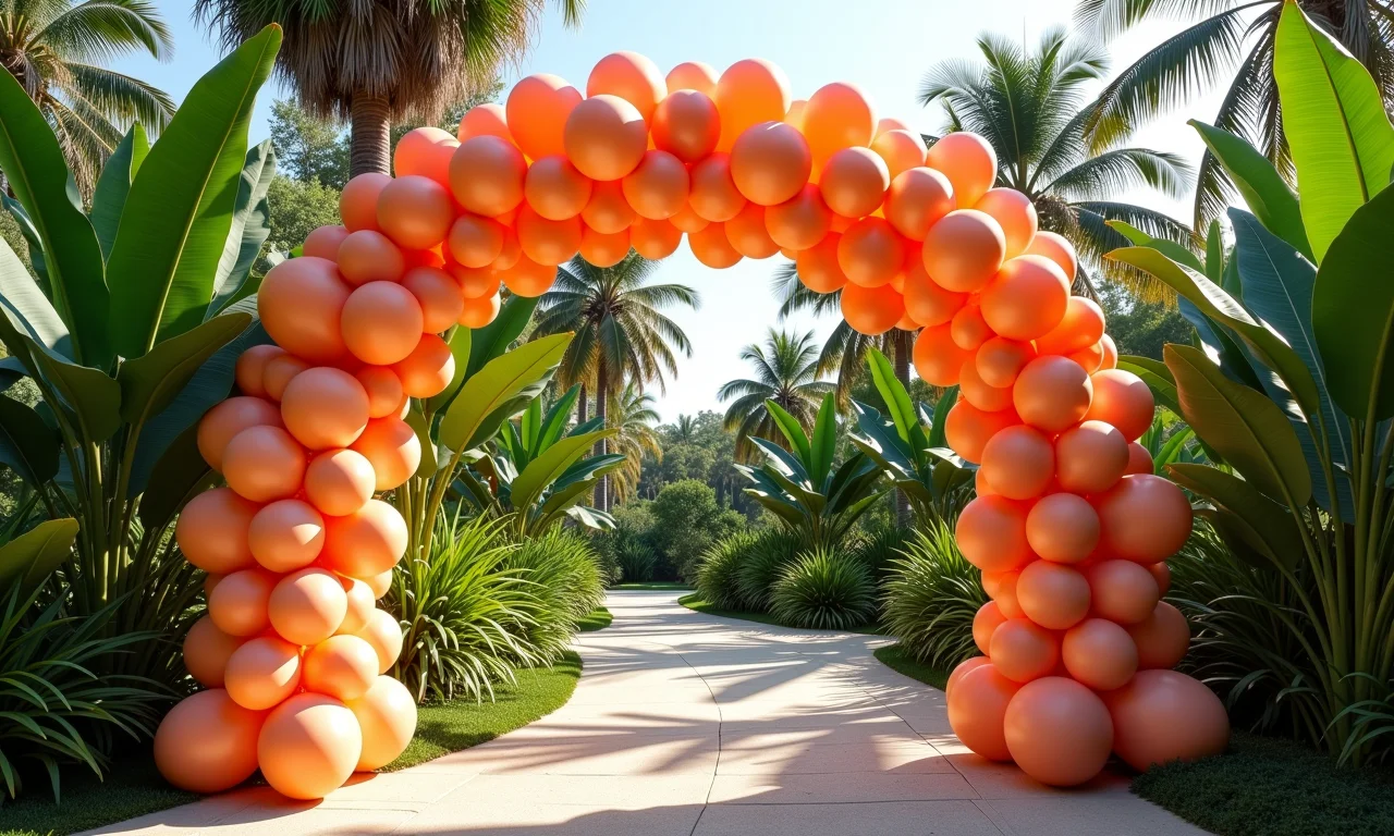 Arco de balões desconstruído orgânico.