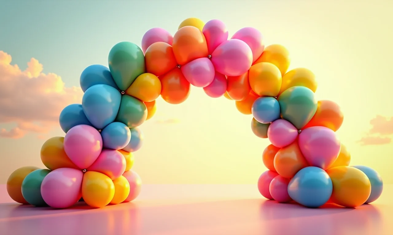 Arco de balões desconstruído para aniversário infantil.
