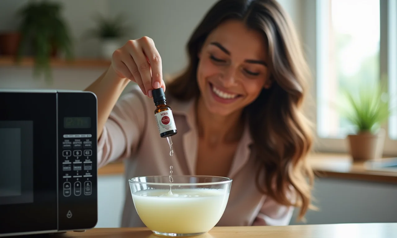 Aromaterapia na limpeza do microondas com vinagre.