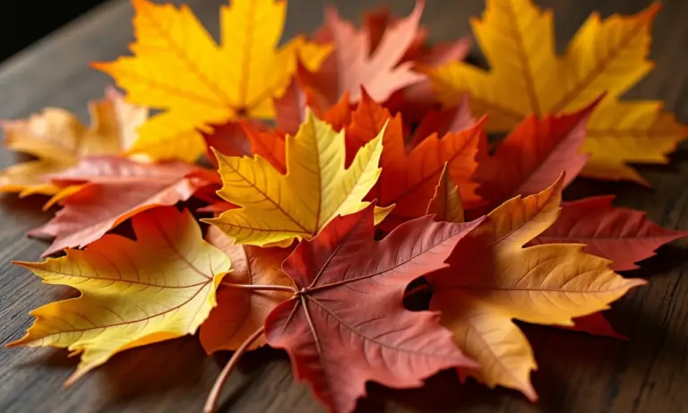 Arranjo decorativo de outono com folhas secas em casa brasileira.