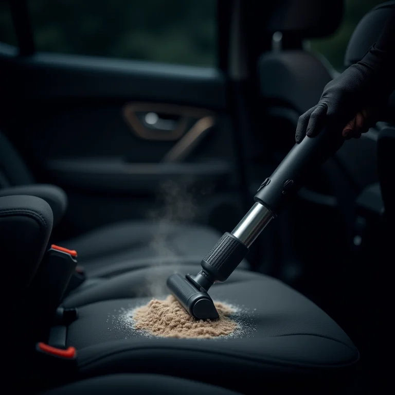 Aspirando o interior de um carro para uma limpeza profunda