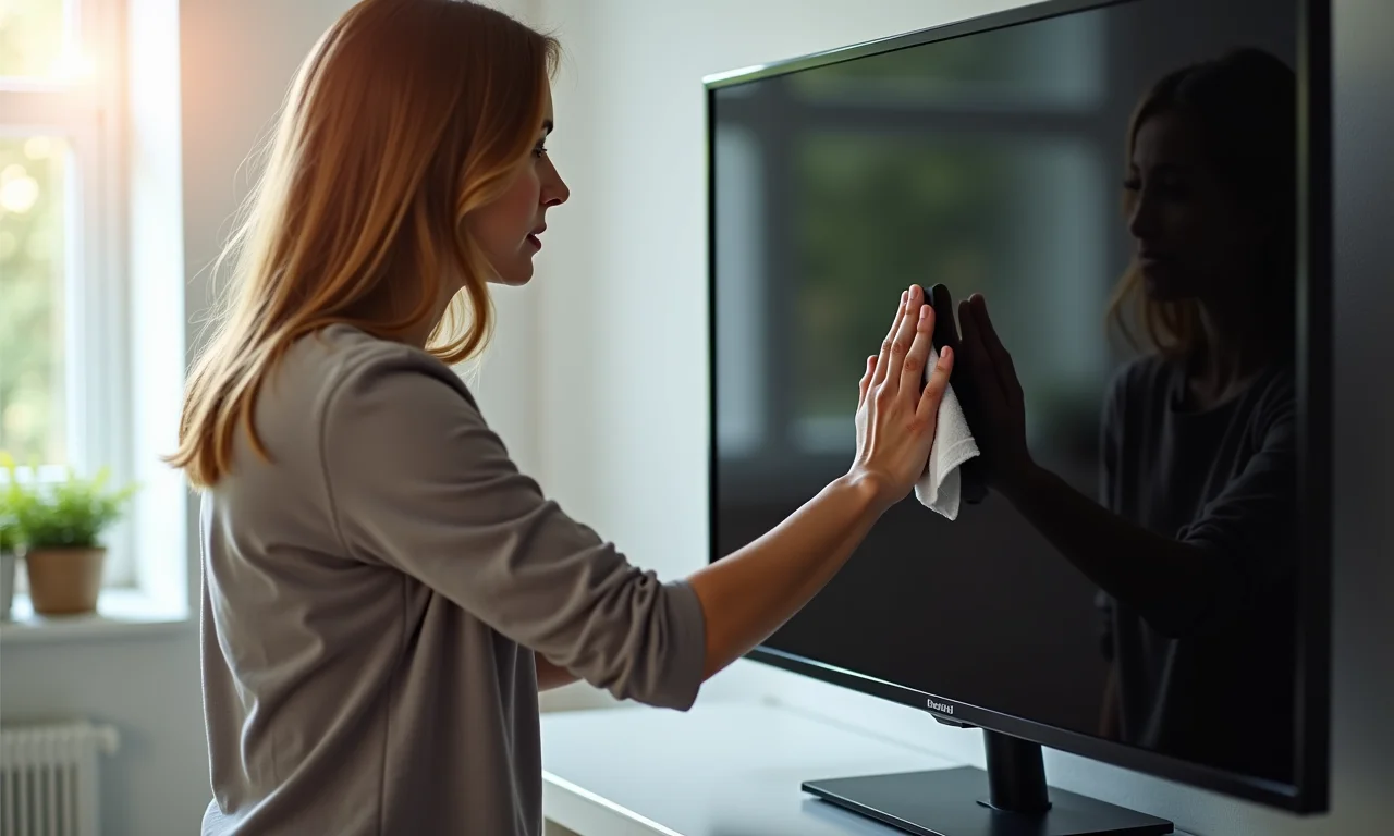 Atenção à estática ao limpar a tela da TV.