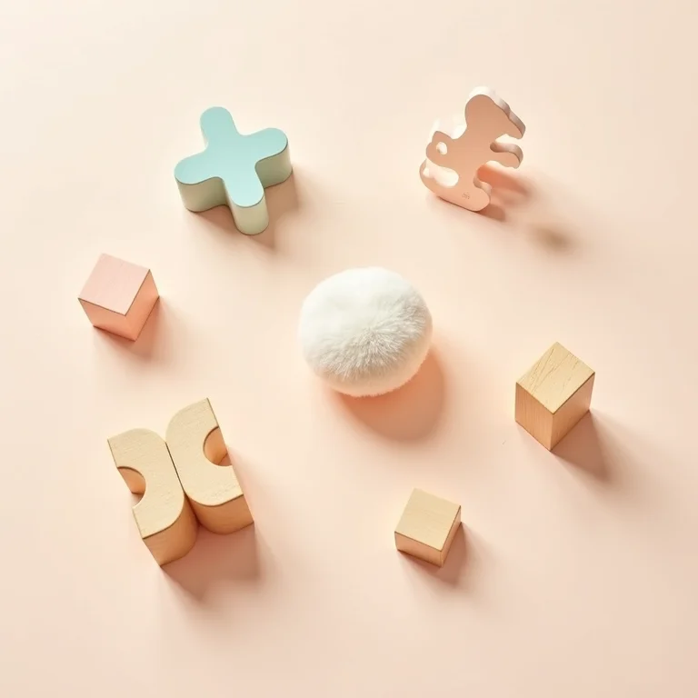 Brinquedos montessorianos em tons pastel para evitar sobrecarga visual