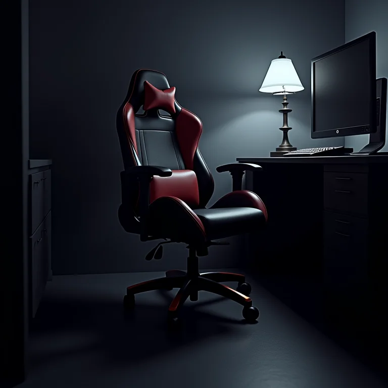 Cadeira gamer desconfortável e falta de elementos de conforto em um quarto gamer.