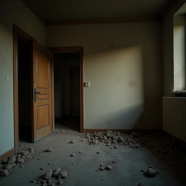 Canto de uma casa empoeirado e negligenciado pela falta de limpeza.