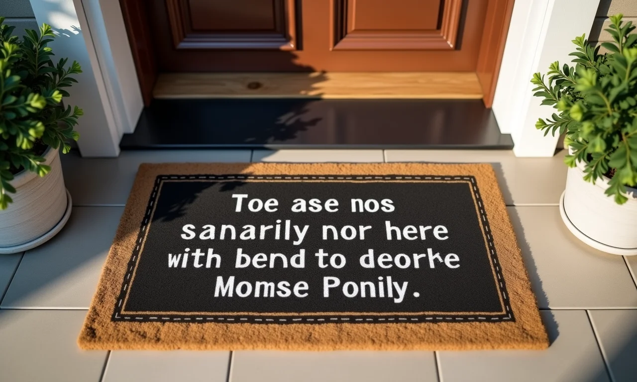 Capacho com efeito lousa para mensagens personalizadas.