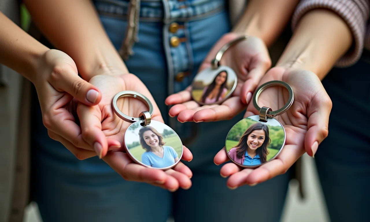 Chaveiros personalizados com fotos.