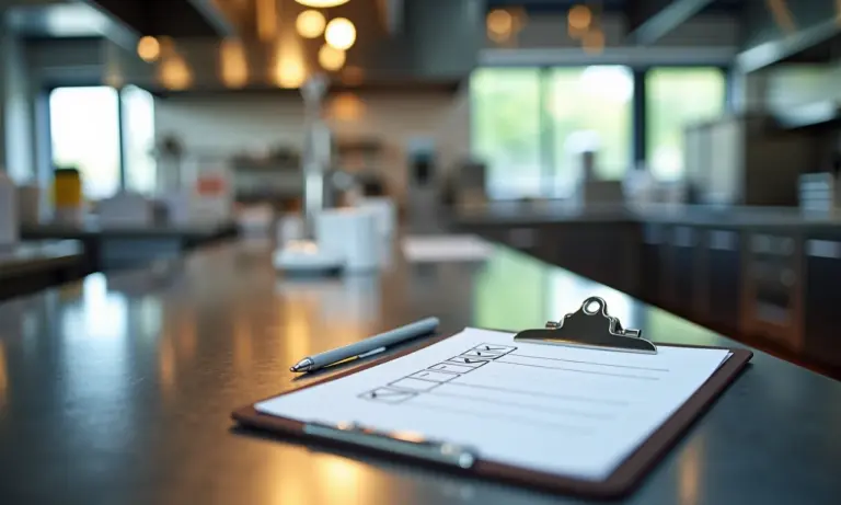 Checklist de limpeza em restaurante com cozinha impecável.