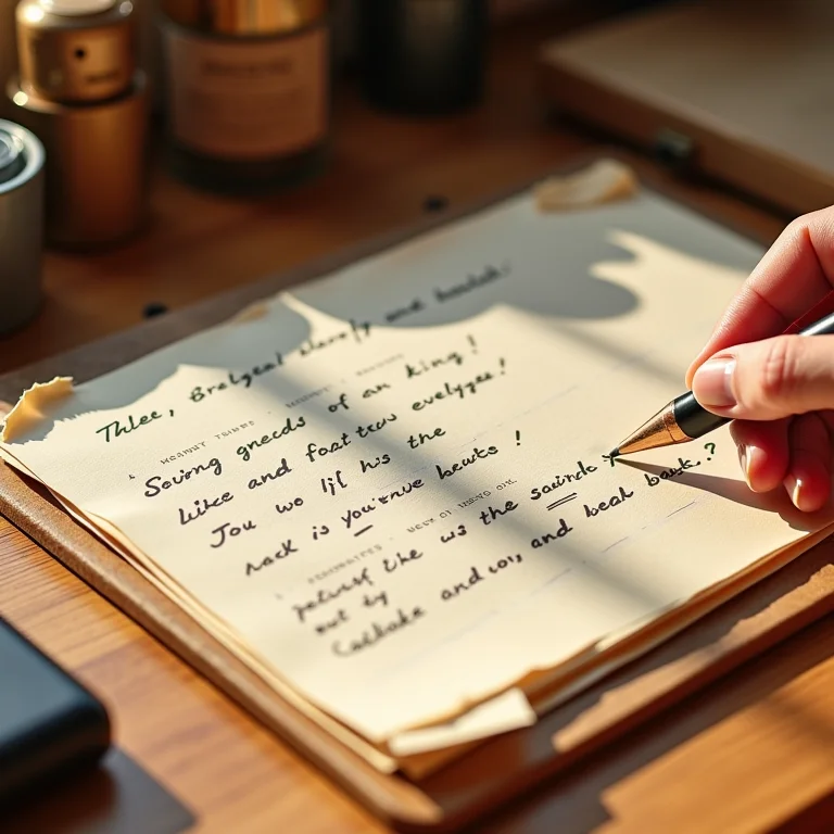 Close-up de pistas criativas sendo criadas para uma caça ao tesouro.