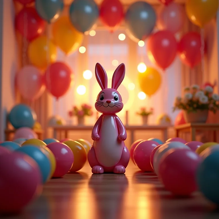 Coelhinhos de balão para decoração de festa de Páscoa