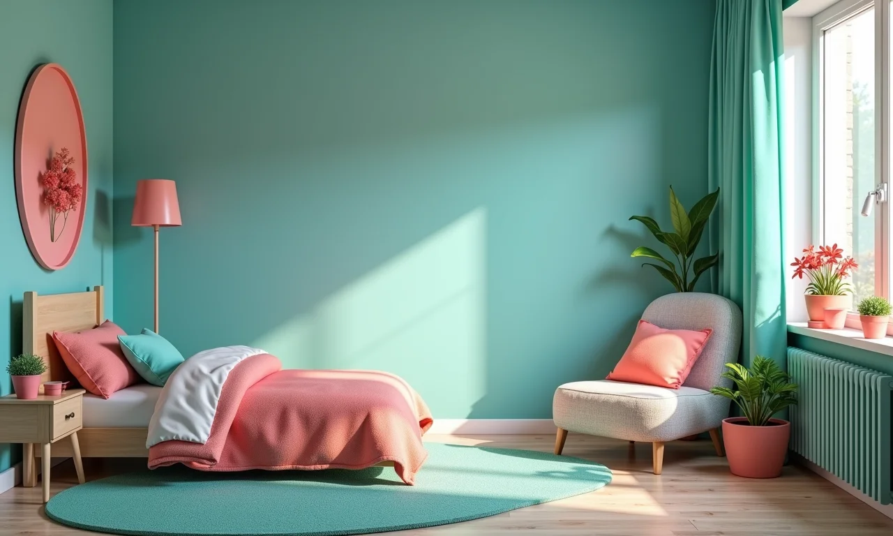 Combinações de cores para quarto de menina com tema de sereia.