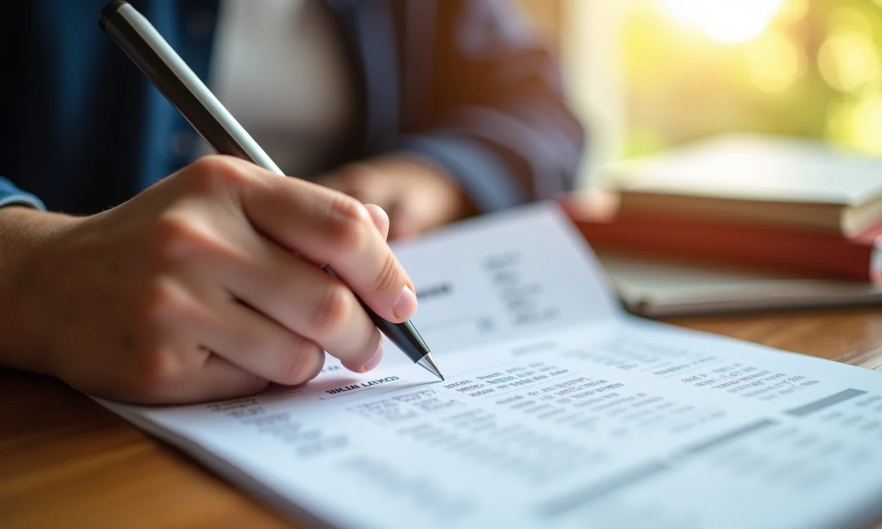 Comprovantes de pagamento de escola organizados para declaração no Imposto de Renda.