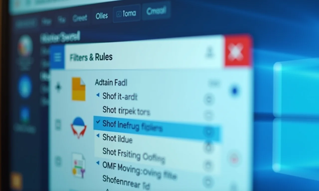 Configurando filtros de email no computador.