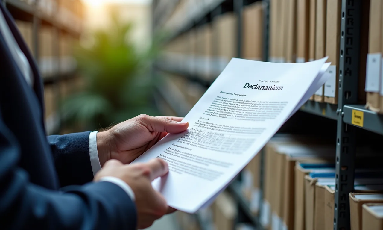 Cópia da declaração guardada para referência futura e comprovação.