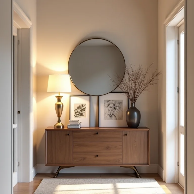 Corredor transformado com móveis e decorações inspiradoras