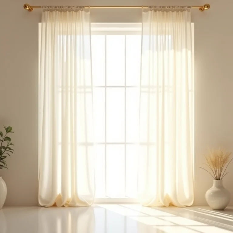 Cortina de macramê em uma janela