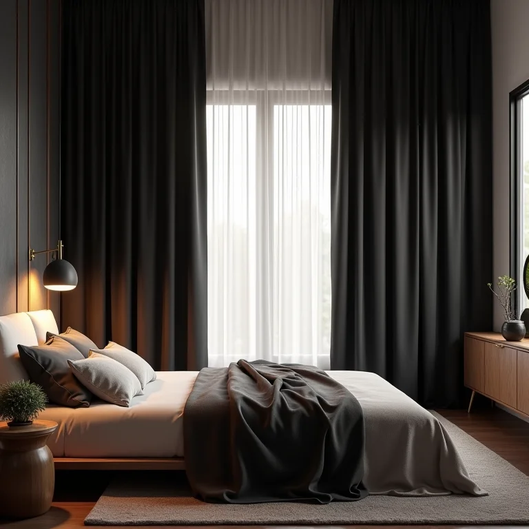 Cortinas pesadas e escuras que bloqueiam a entrada de luz natural.