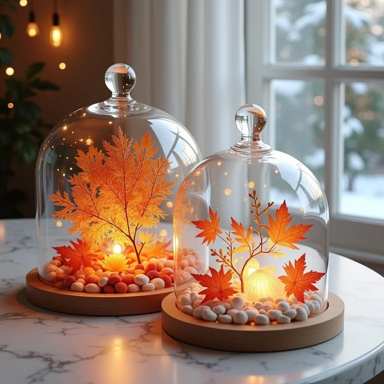 Cúpulas de vidro temáticas para cada estação do ano.