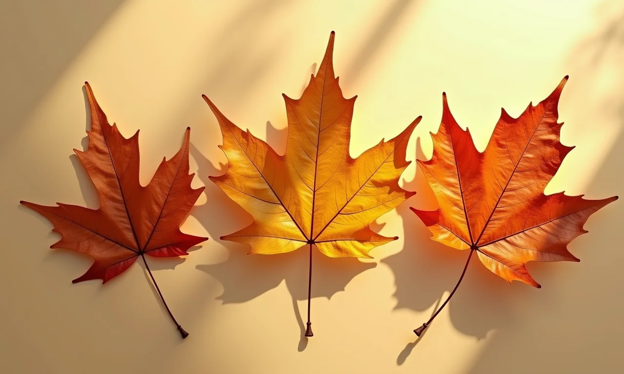 Decoração minimalista com folhas secas.