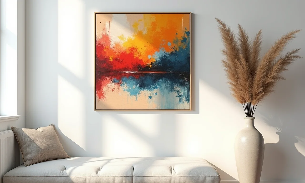 Decoração personalizada com quadros abstratos DIY.